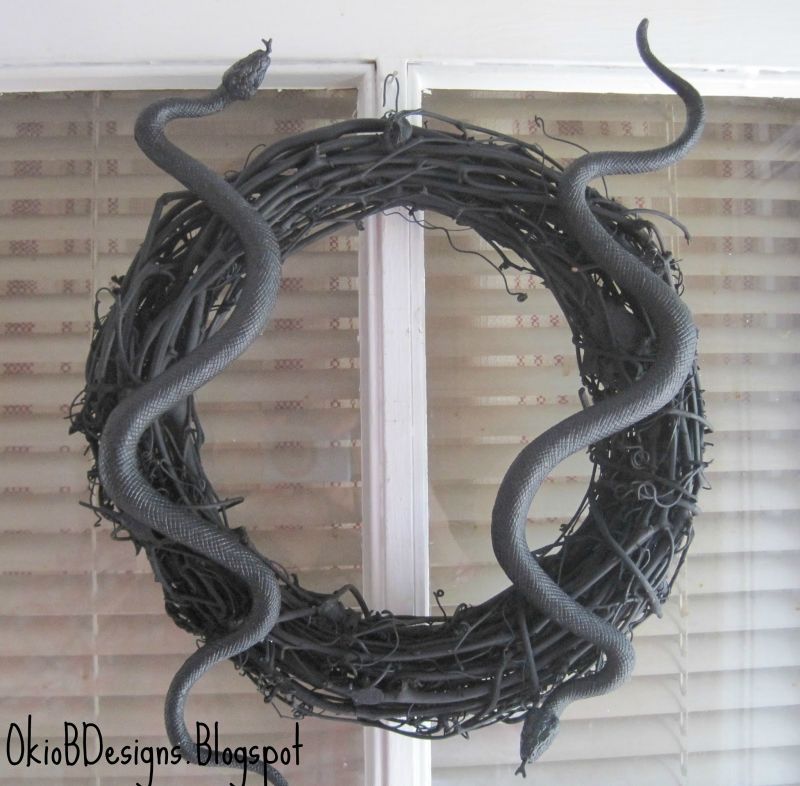 All Black Snake Wreath