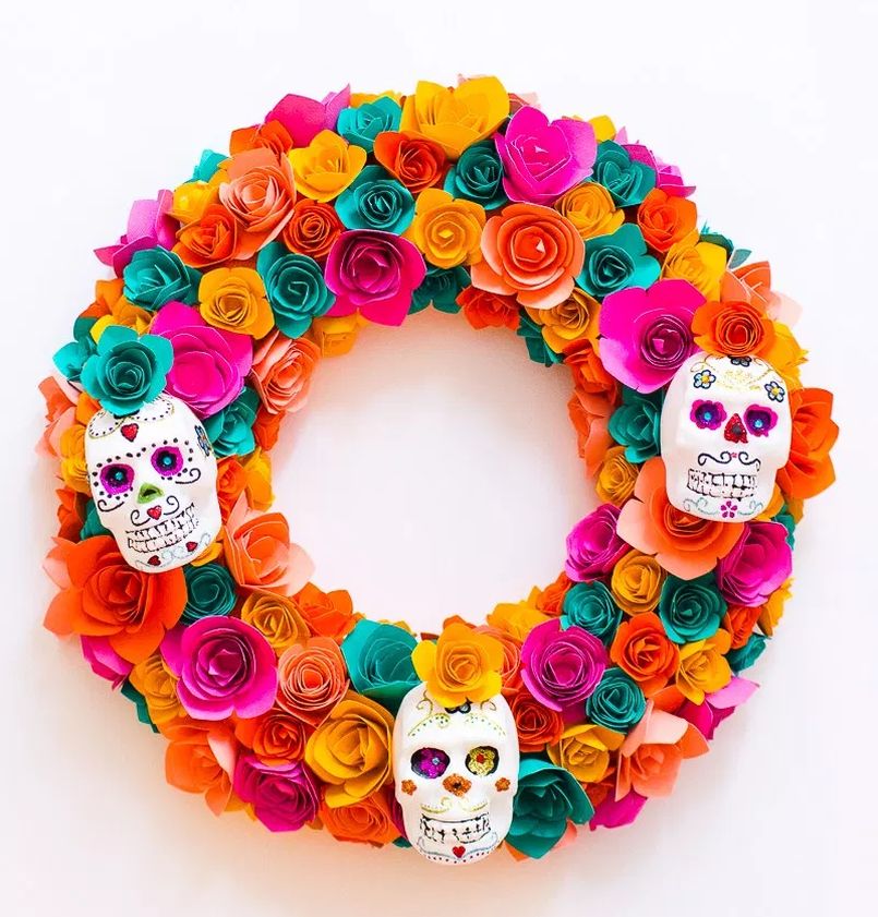 Colorful Paper Flower Wreath