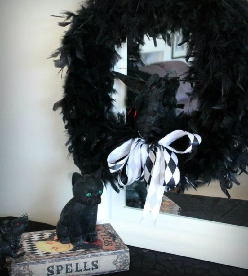 # DIY Feathered Halloween Wreath