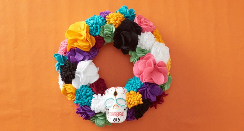 Not-So-Scary Floral Skull Wreath