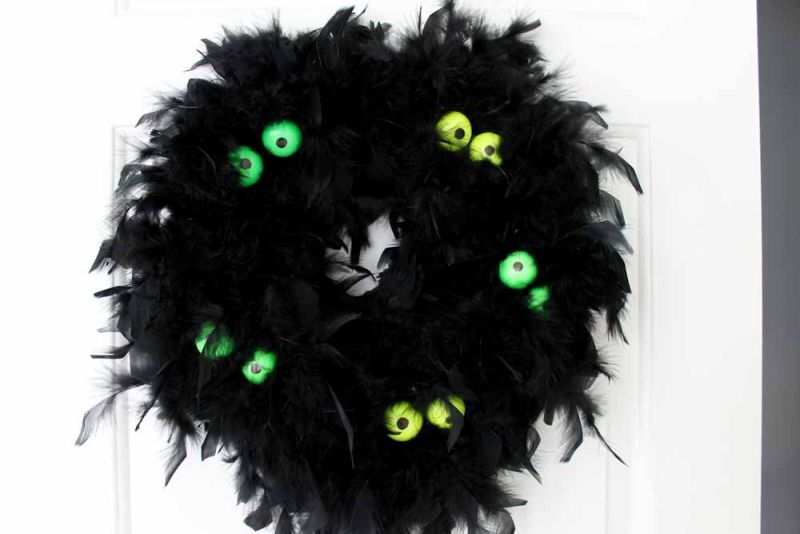 Glow in the Dark Eyes Halloween Wreath