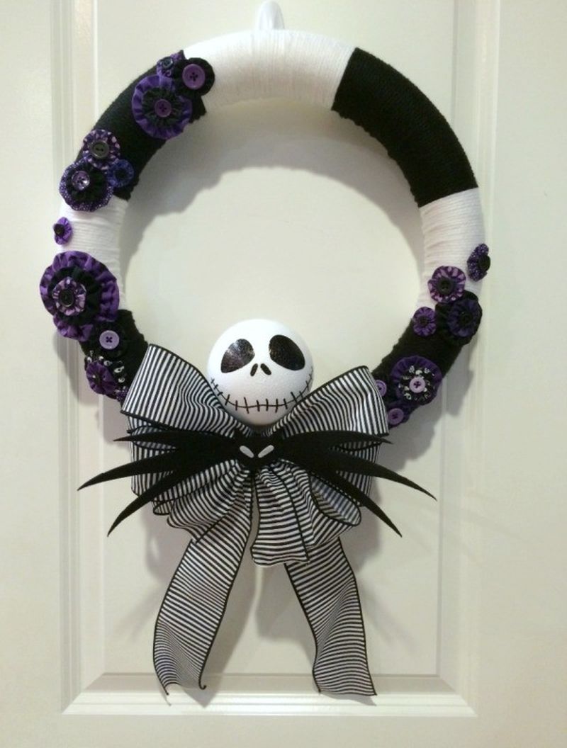 Jack Skellington Yarn Wreath
