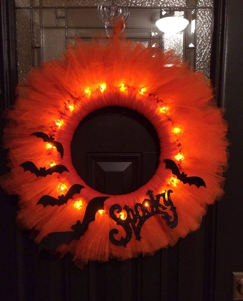 Lighted Tulle Wreath