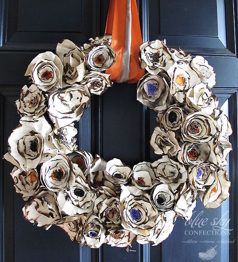 Paper Plates Flower Wreath