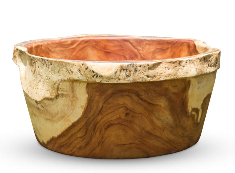 Wood bathtubs by Timber Neutral are carved out of 3 ton tree trunk