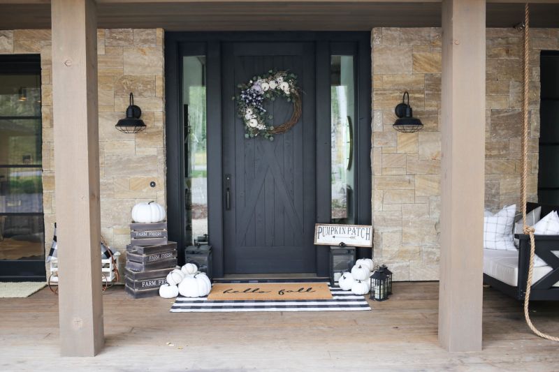 Front door decoration for Halloween - skeletons