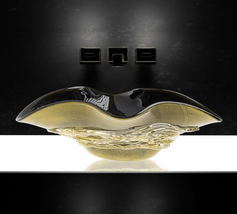 Glass Design’s Murano glass sinks add artistic flair to your bathroom