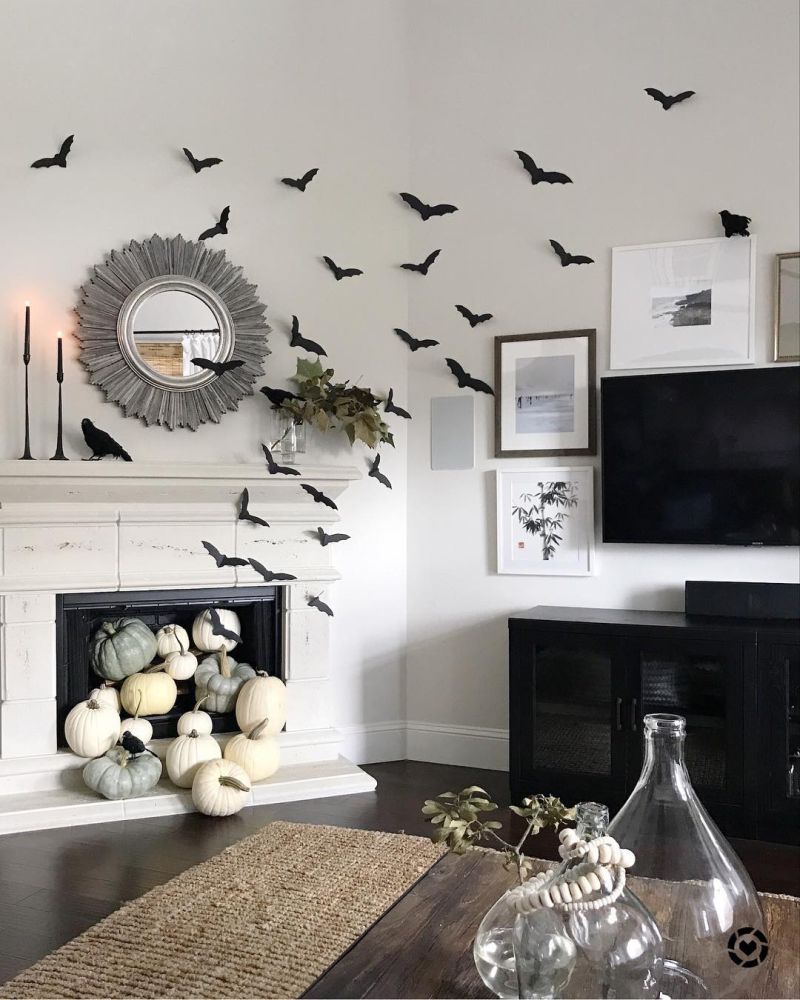 Living room Halloween decoration ideas - pumpkin patch
