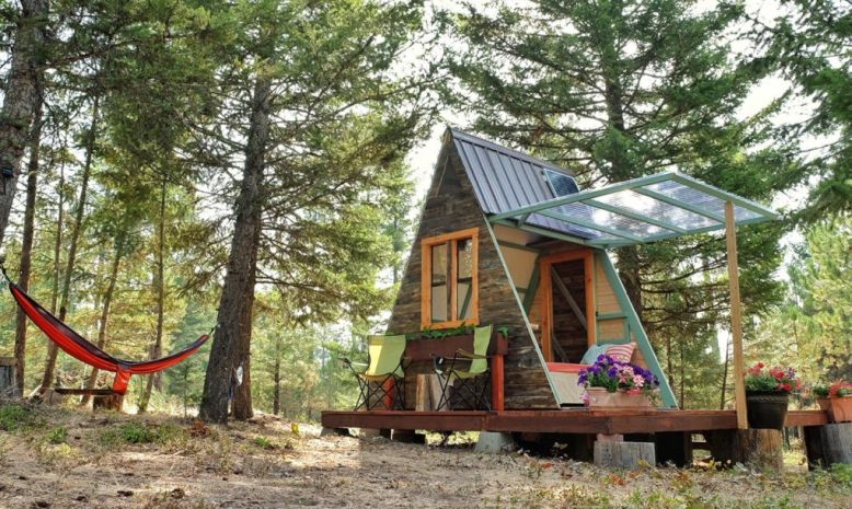 This Solar Powered A Frame Cabin Features A Retractable Wall