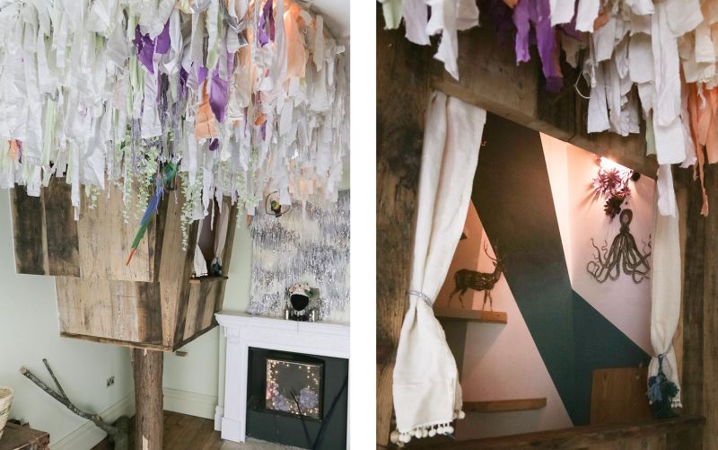 Chris Brandler creates indoor treehouse from reclaimed barn wood