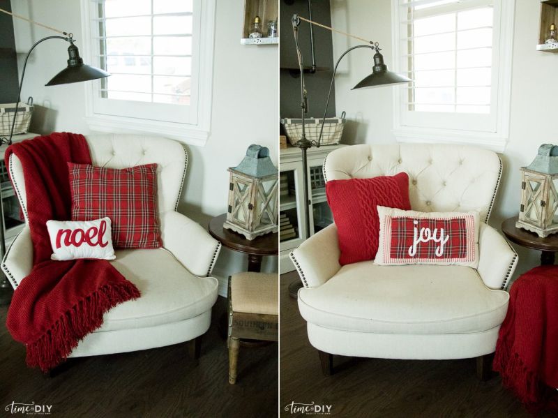Christmas-themed cushion covers and throws