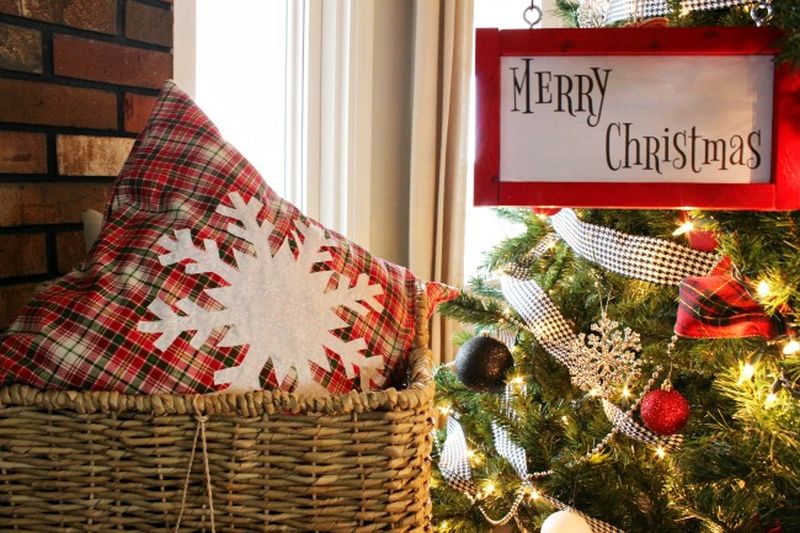 Christmas-themed cushion covers and throws