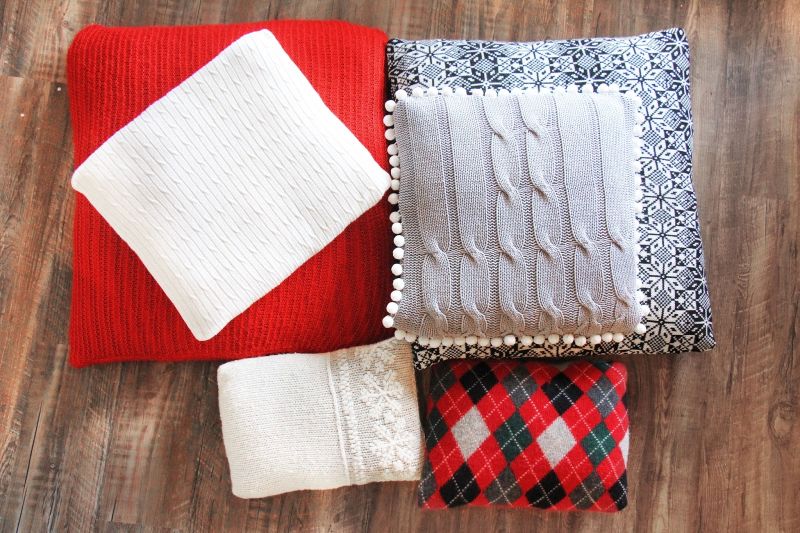 Christmas-themed cushion covers and throws