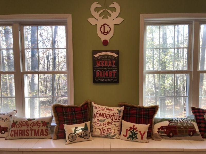 Christmas-themed cushion covers and throws