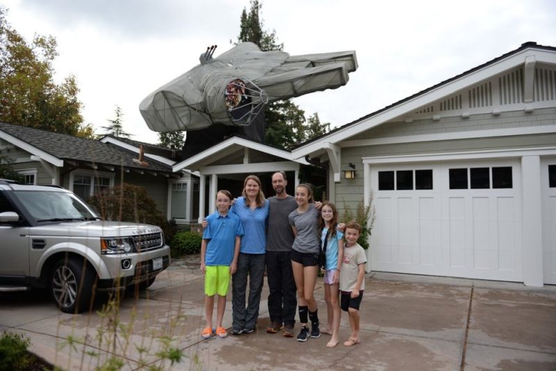 Colby Powell’s Millennium Falcon replica is a bizarre holiday display