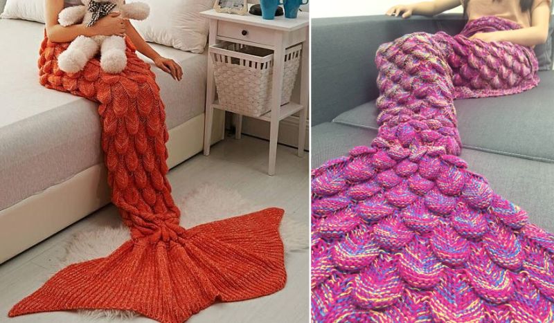 Mermaid tail blanket