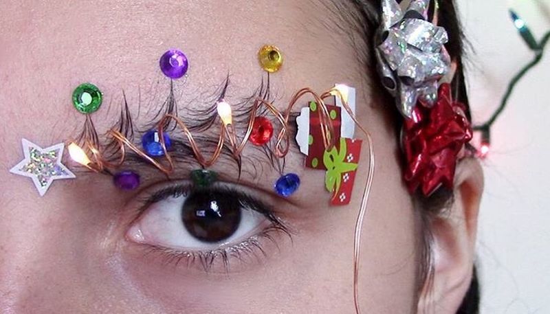 Christmas tree eyebrows