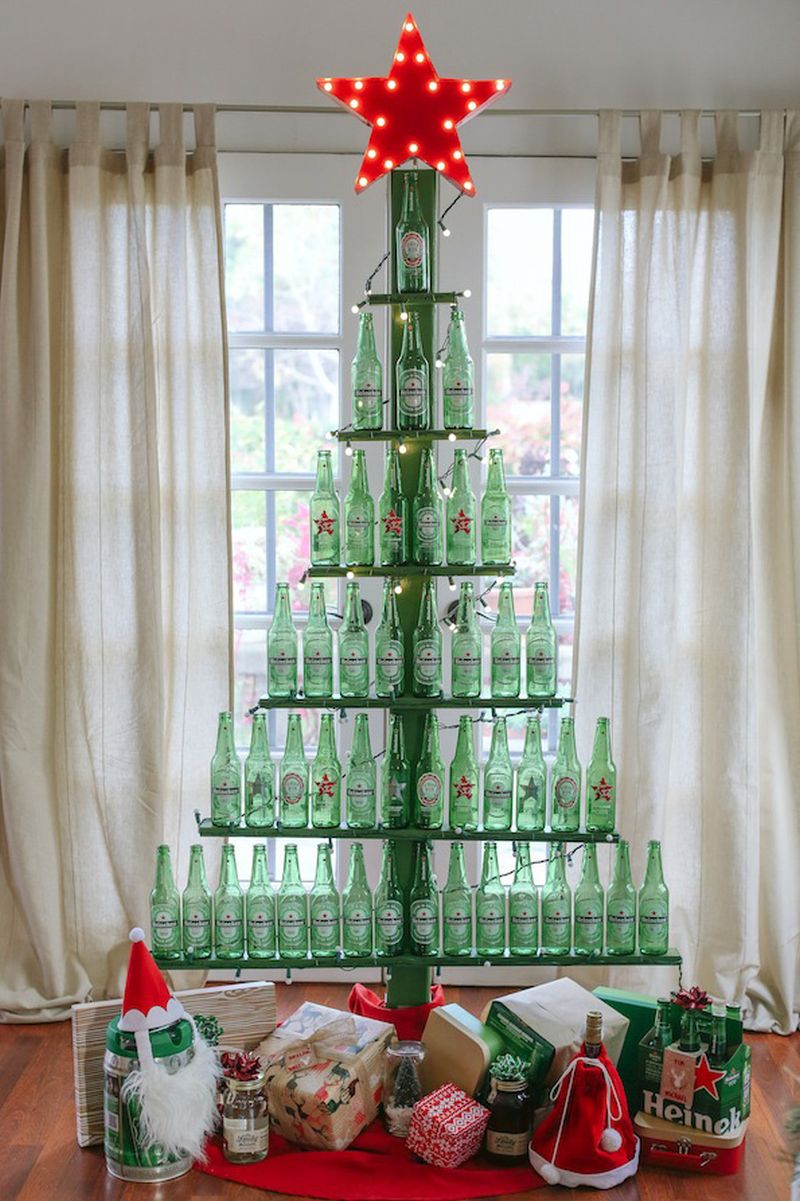 Glass bottle Christmas tree