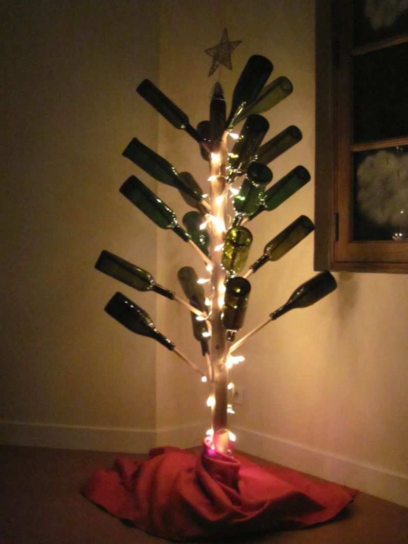 Glass bottle Christmas tree