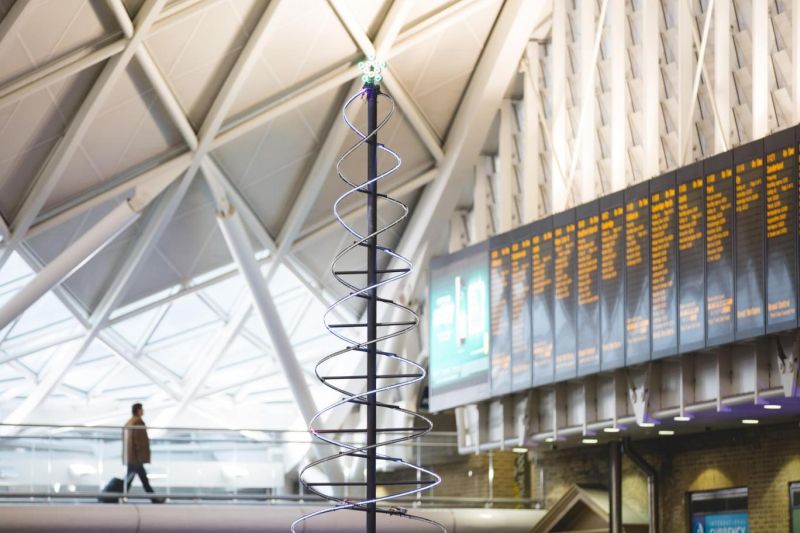 Line Wobbler-inspired Christmas tree at King’s Cross station in London