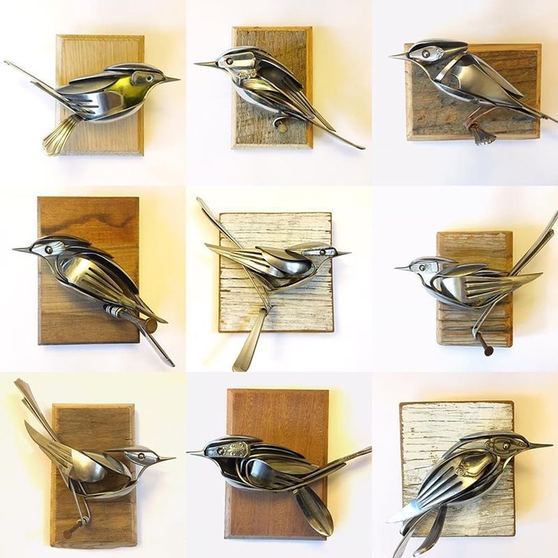Matt Wilson turns old cutlery into unique metal sculptures