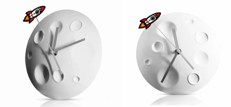 Rocket Moon Wall Clock