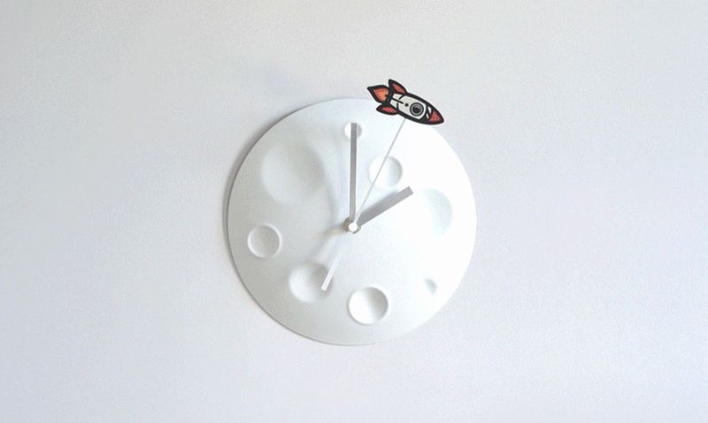 Rocket Moon Wall Clock
