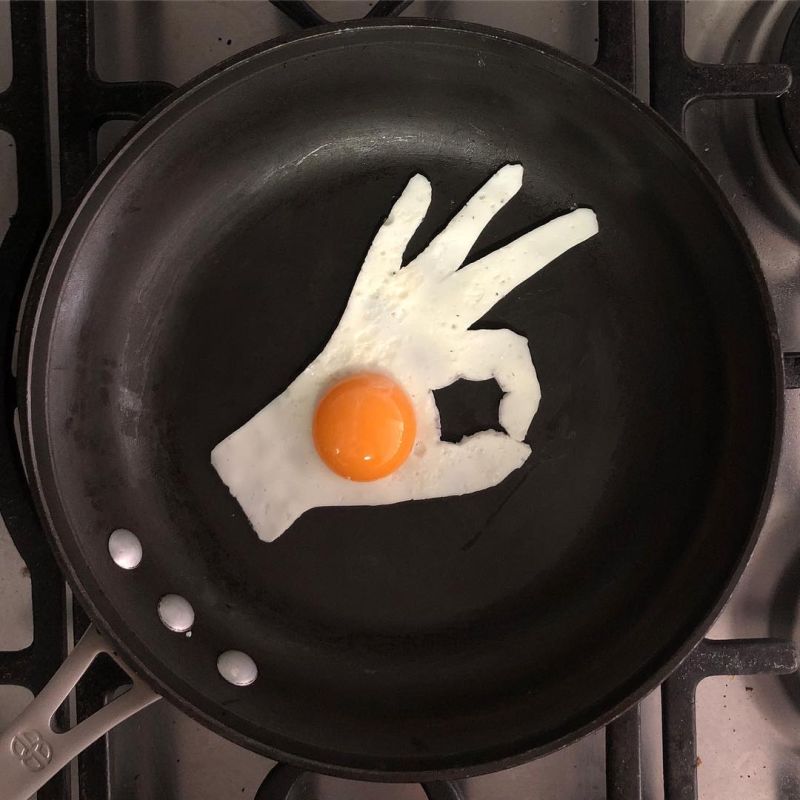 fried egg arts by Michele Baldini