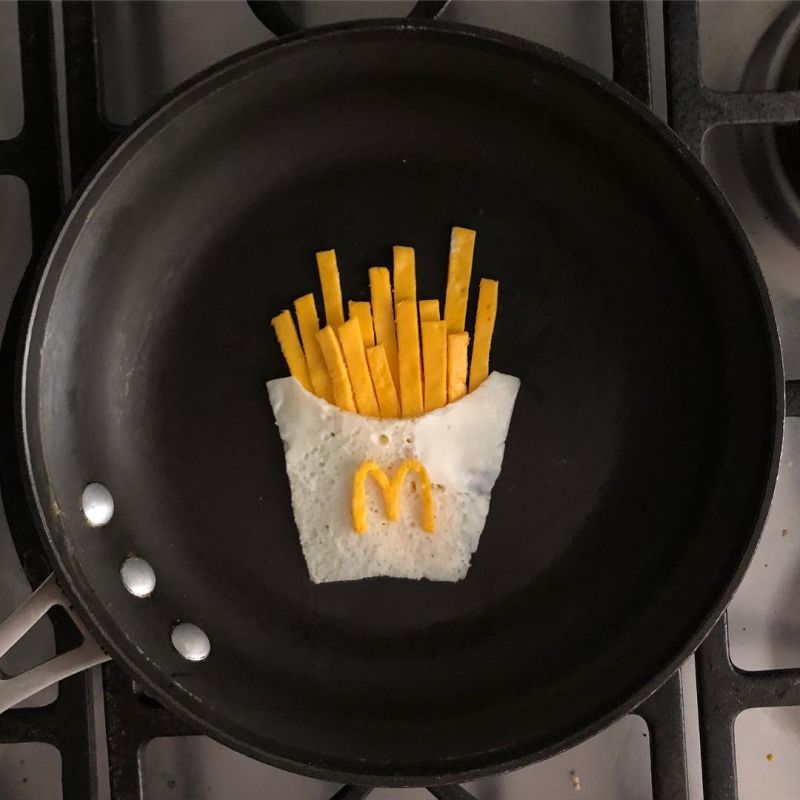 fried egg arts by Michele Baldini