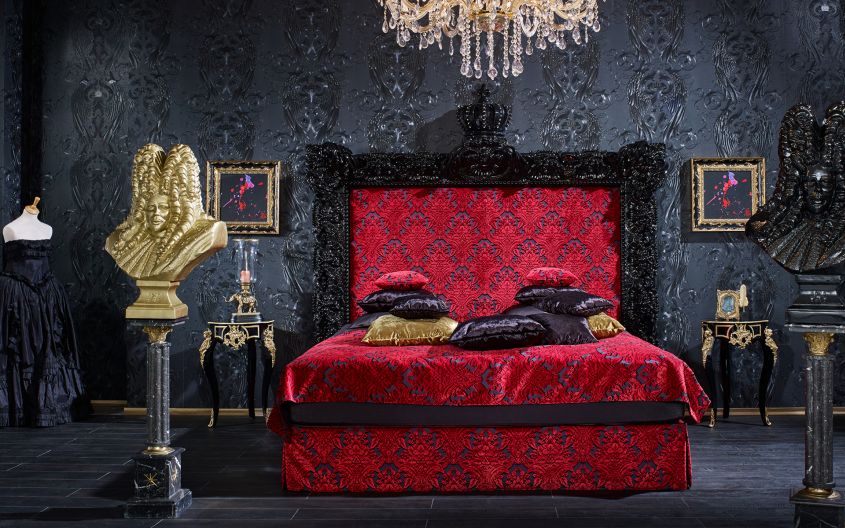 Luxurious box spring beds by Harald Glööckler for a drool-worthy bedroom