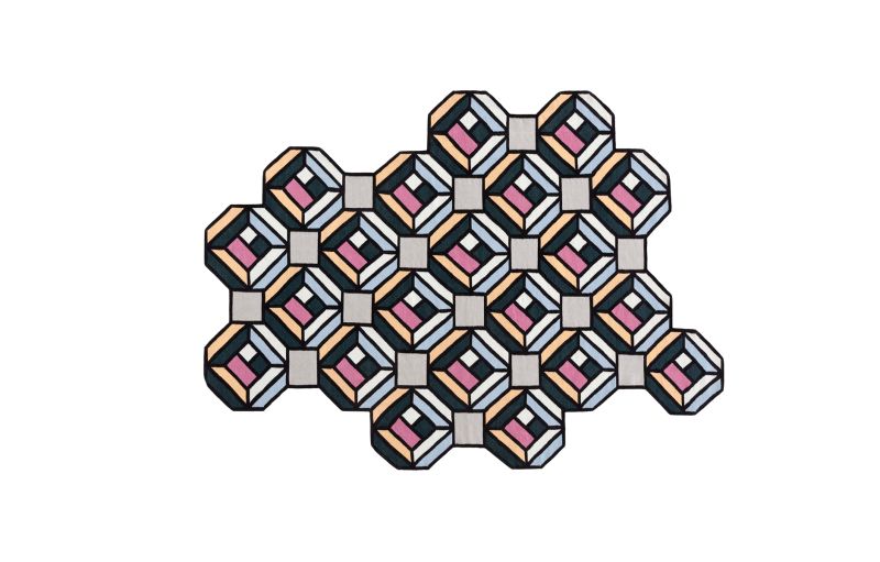 Parquet Modular Rugs by Front Fold up Into Poufs