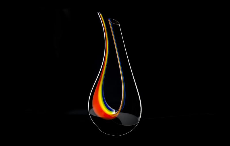 Riedel’s mouth-blown Amadeo Double Magnum decanter is back with rainbow colors 