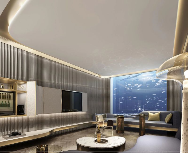 Underwater hotel Rooms at Shimao Wonderland Intercontinental Hotel