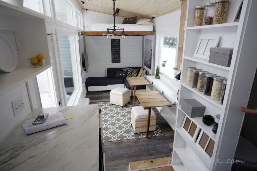 Ana White’s open concept tiny house on wheels 