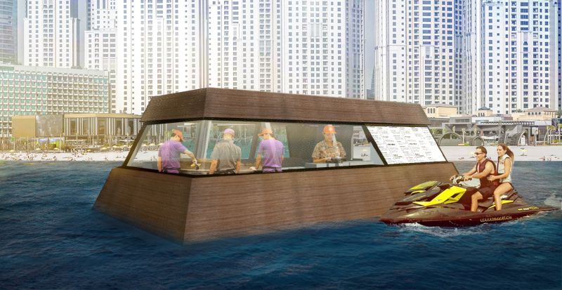 Aqua Pod: The World’s First Floating Food Cart Debuts in Dubai