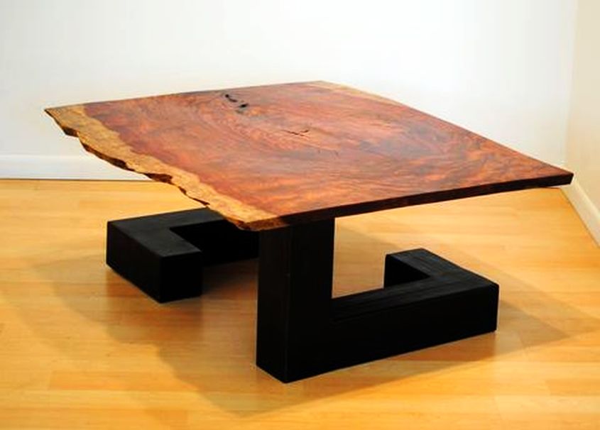 Bubinga slab live edge table by Donald Mee Design