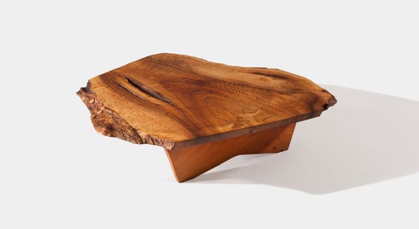 Conoid live edge coffee table