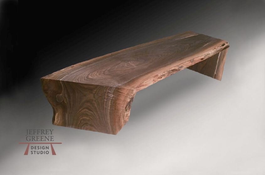 Folded bole live edge coffee table by Jeffrey Greene Design Studio