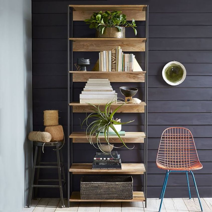 Industrial modular bookshelf from West Elm