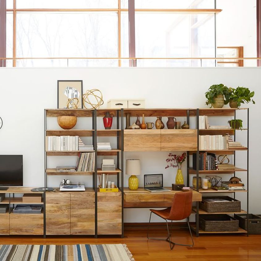 Industrial modular bookshelf from West Elm