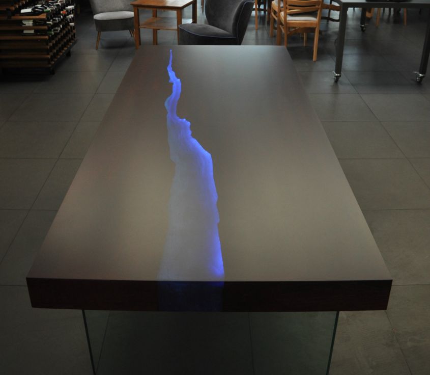 river table with led lights