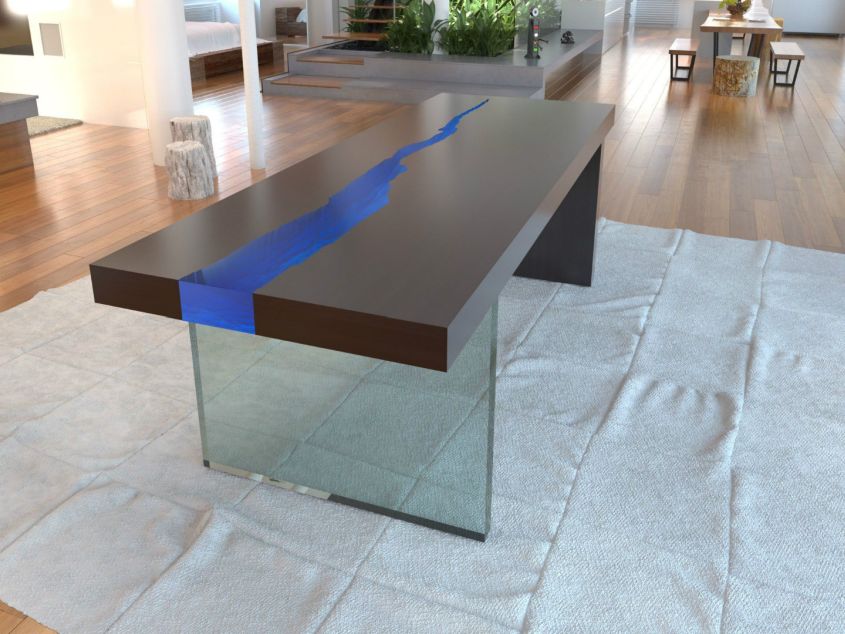 Kasparo I river table light up when you're around
