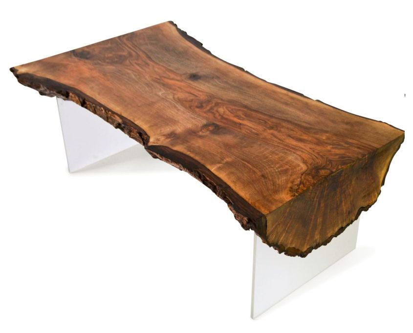 Live edge walnut slab coffee table by Frances Bradley 