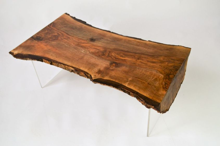 Live edge walnut slab coffee table by Frances Bradley 