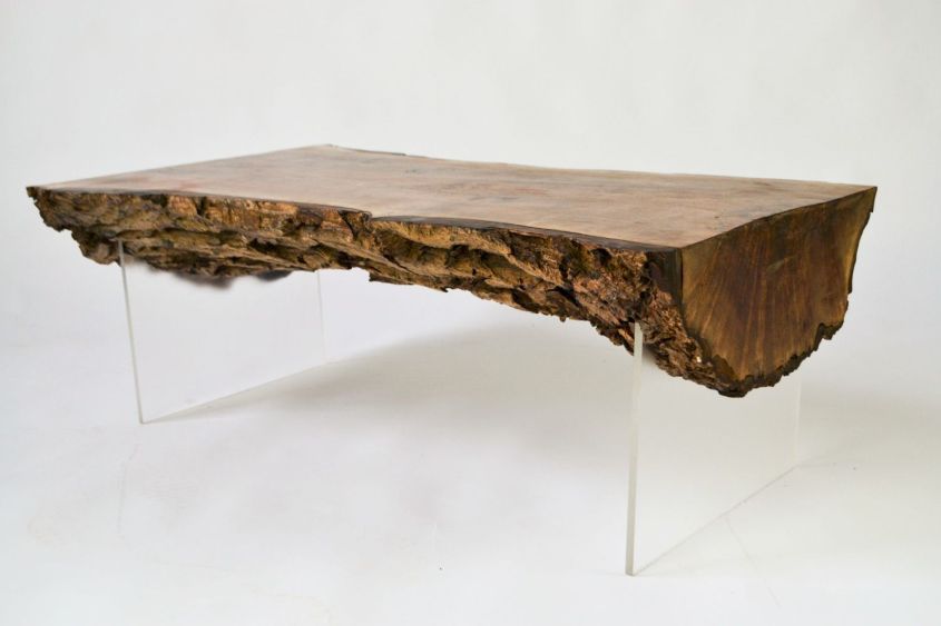 Live edge walnut slab coffee table by Frances Bradley 
