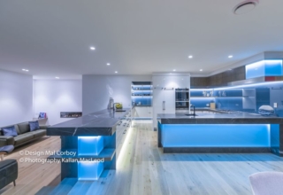 Mal Corboy designs kiwi style kitchen that glows in dark