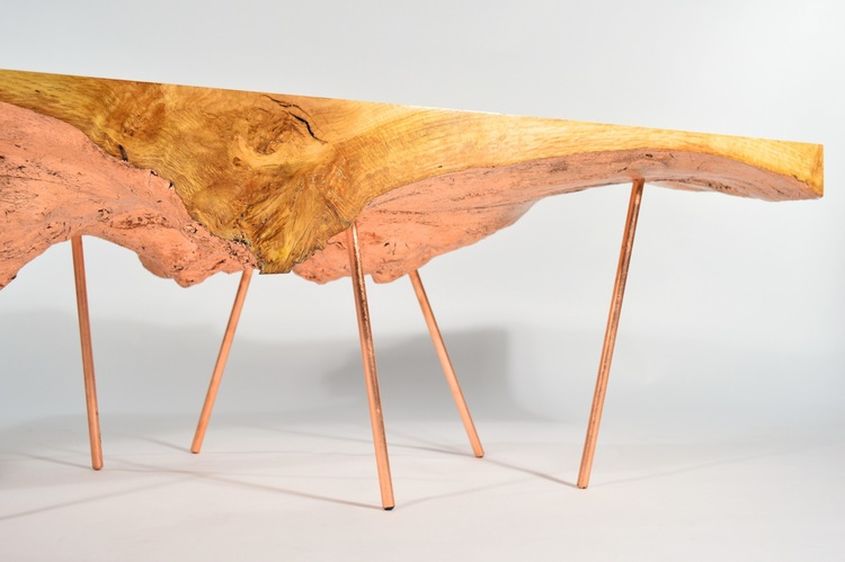 Marilyn live edge burr oak coffee table