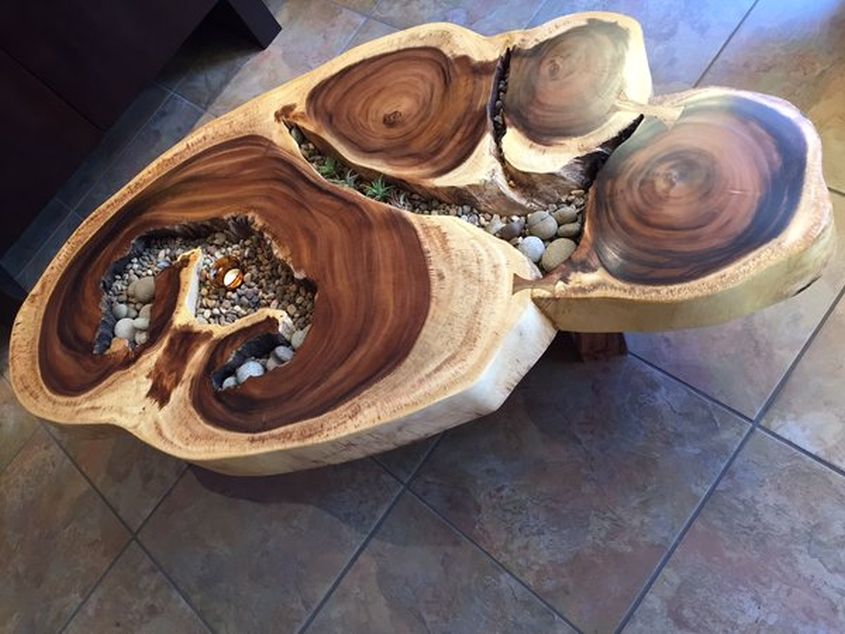 Monkey Pod wood coffee table by Sequoia Santa Fe