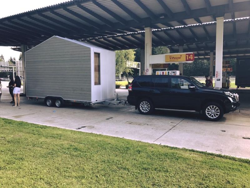 aVOID mobile tiny house with transforming interiors creates flexible living space 