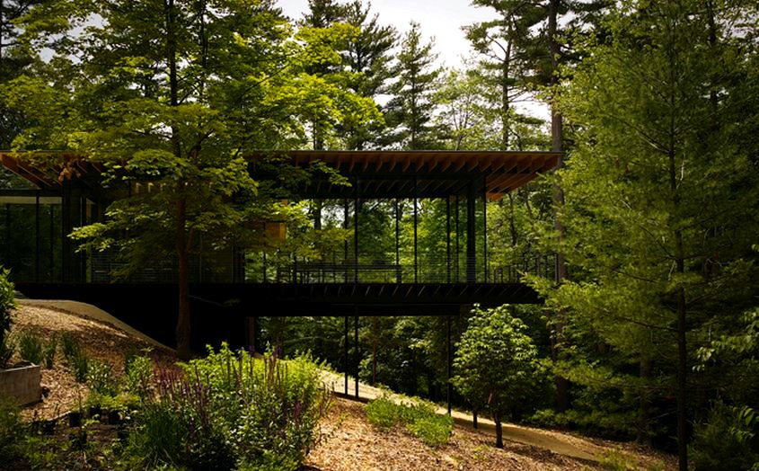 Glass-Wood House by Kengo Kuma